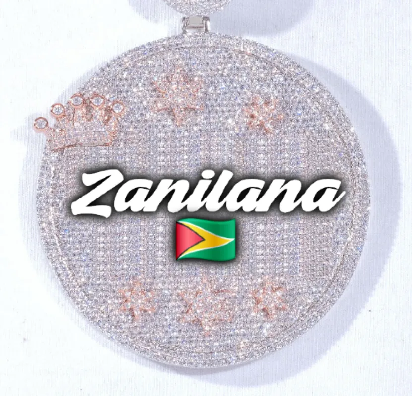 CUSTOM LETTER NECKLACE 3D BIG CROWN DISC made by The GUU Shop