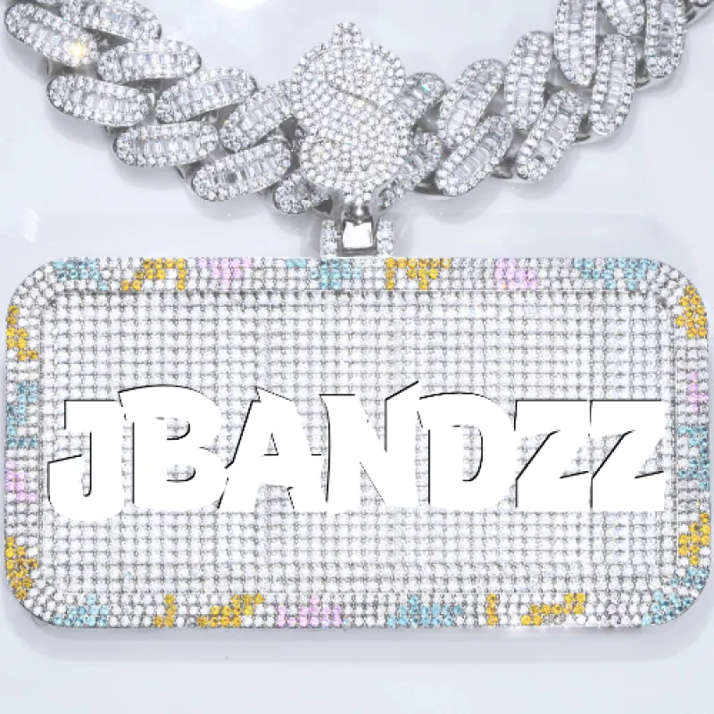 CUSTOM LETTER NECKLACE 3D COLORFUL SQUARE made by The GUU Shop