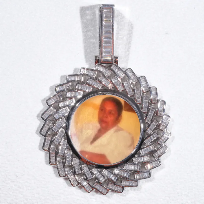 Large 3D Baguette Custom Picture Pendant made by The GUU Shop