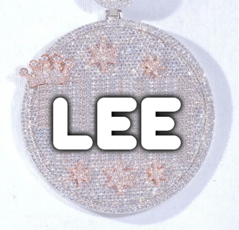 CUSTOM LETTER NECKLACE 3D BIG CROWN DISC made by The GUU Shop