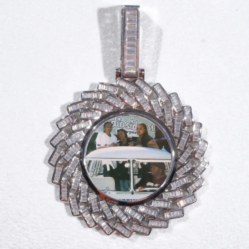 Large 3D Baguette Custom Picture Pendant made by The GUU Shop
