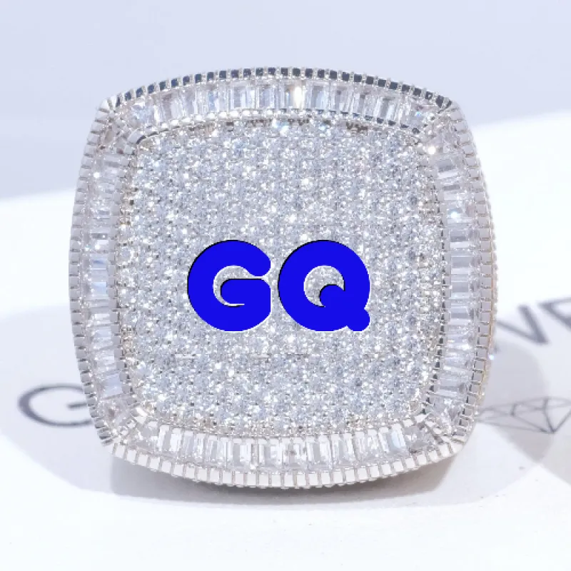 CUSTOM LETTER 3D ICED RING made by The GUU Shop