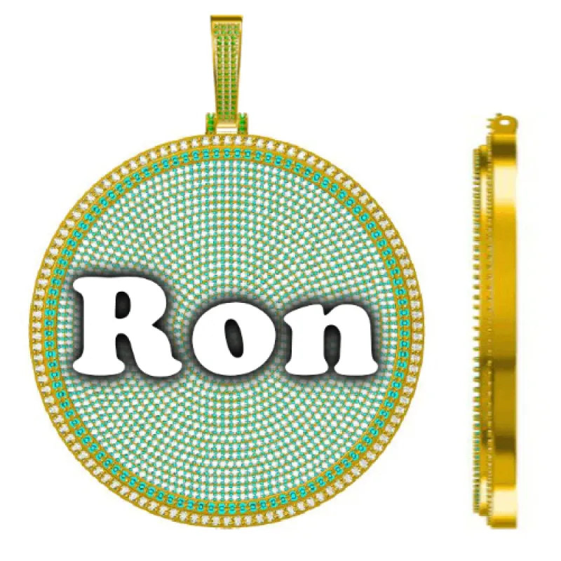 CUSTOM LETTER NECKLACE 3D BIG DISC made by The GUU Shop