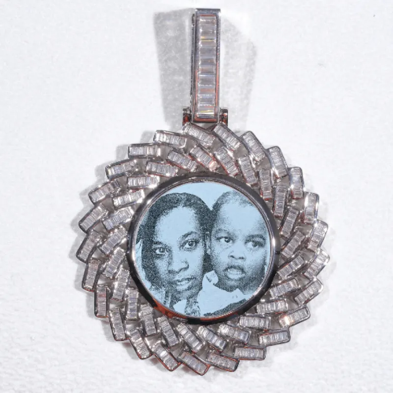 Large 3D Baguette Custom Picture Pendant made by The GUU Shop