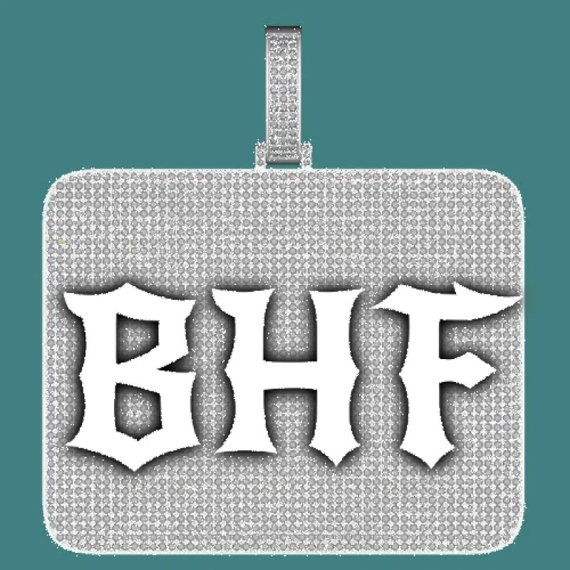 CUSTOM LETTER NECKLACE 3D BIG SQUARE made by The GUU Shop