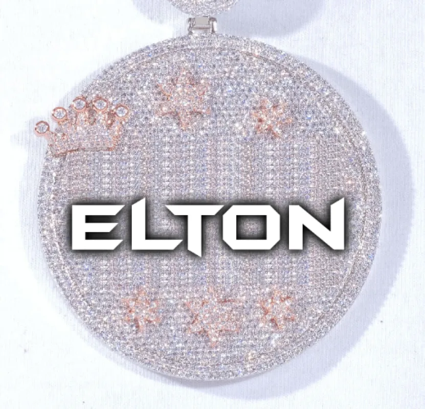 CUSTOM LETTER NECKLACE 3D BIG CROWN DISC made by The GUU Shop