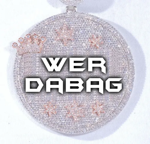 CUSTOM LETTER NECKLACE 3D BIG CROWN DISC sold by The GUU Shop