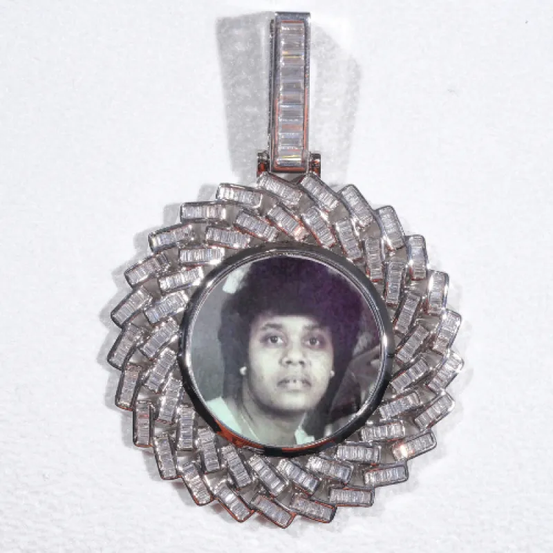 Large 3D Baguette Custom Picture Pendant made by The GUU Shop