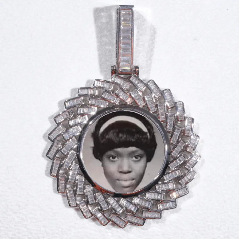 Large 3D Baguette Custom Picture Pendant made by The GUU Shop