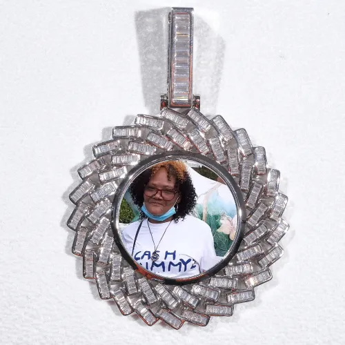 Large 3D Baguette Custom Picture Pendant sold by The GUU Shop