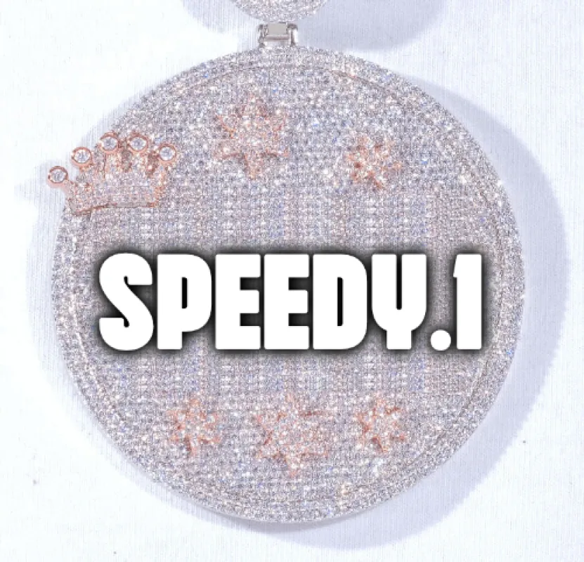 CUSTOM LETTER NECKLACE 3D BIG CROWN DISC made by The GUU Shop