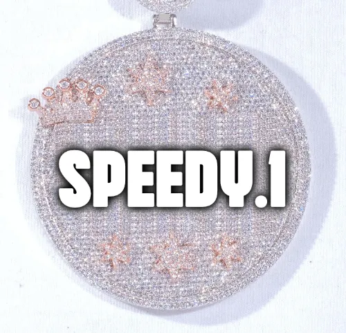 CUSTOM LETTER NECKLACE 3D BIG CROWN DISC sold by The GUU Shop
