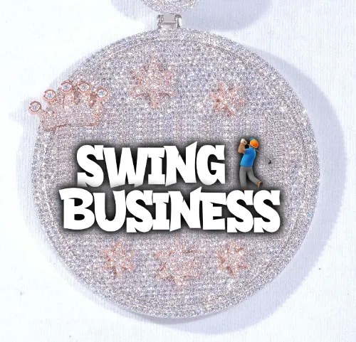 CUSTOM LETTER NECKLACE 3D BIG CROWN DISC sold by The GUU Shop