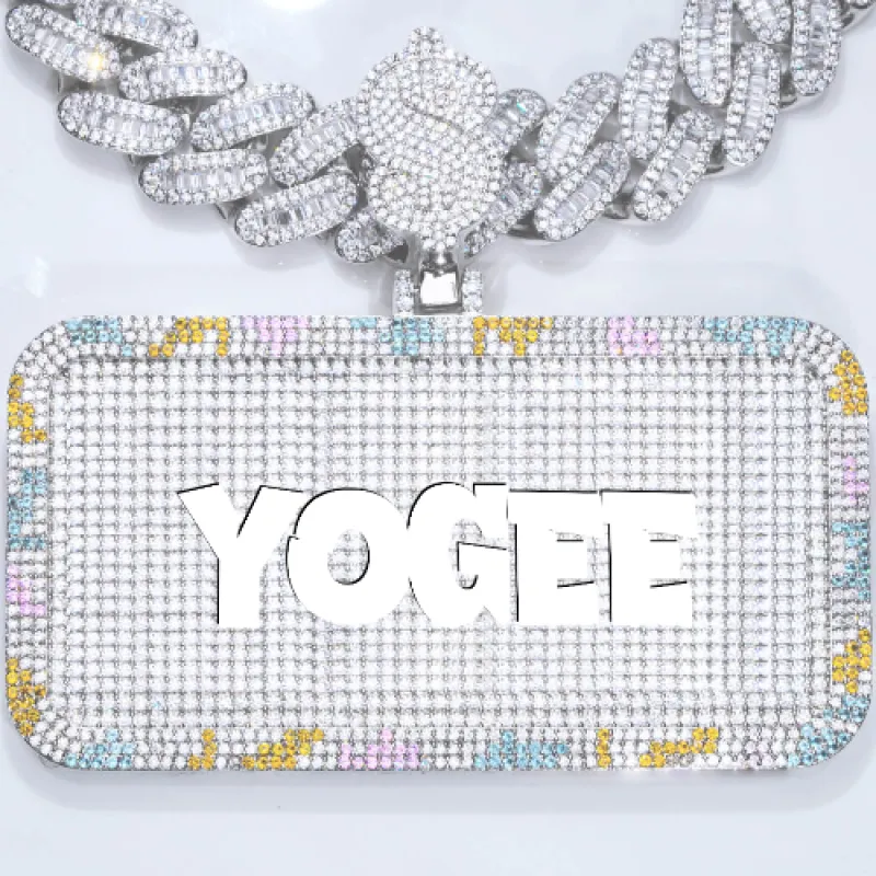 CUSTOM LETTER NECKLACE 3D COLORFUL SQUARE made by The GUU Shop