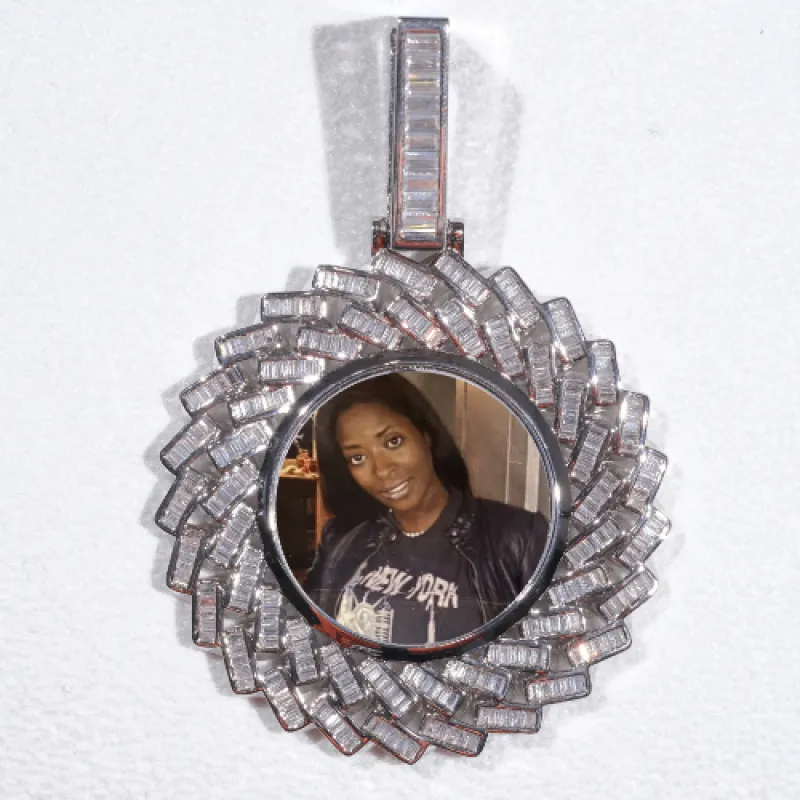 Large 3D Baguette Custom Picture Pendant made by The GUU Shop