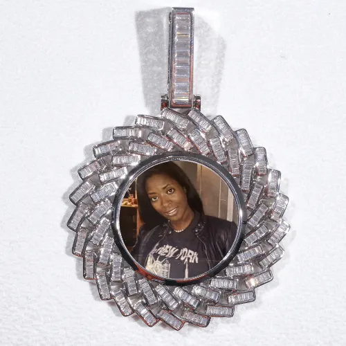Large 3D Baguette Custom Picture Pendant sold by The GUU Shop