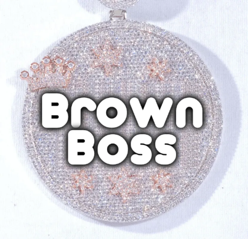 CUSTOM LETTER NECKLACE 3D BIG CROWN DISC made by The GUU Shop