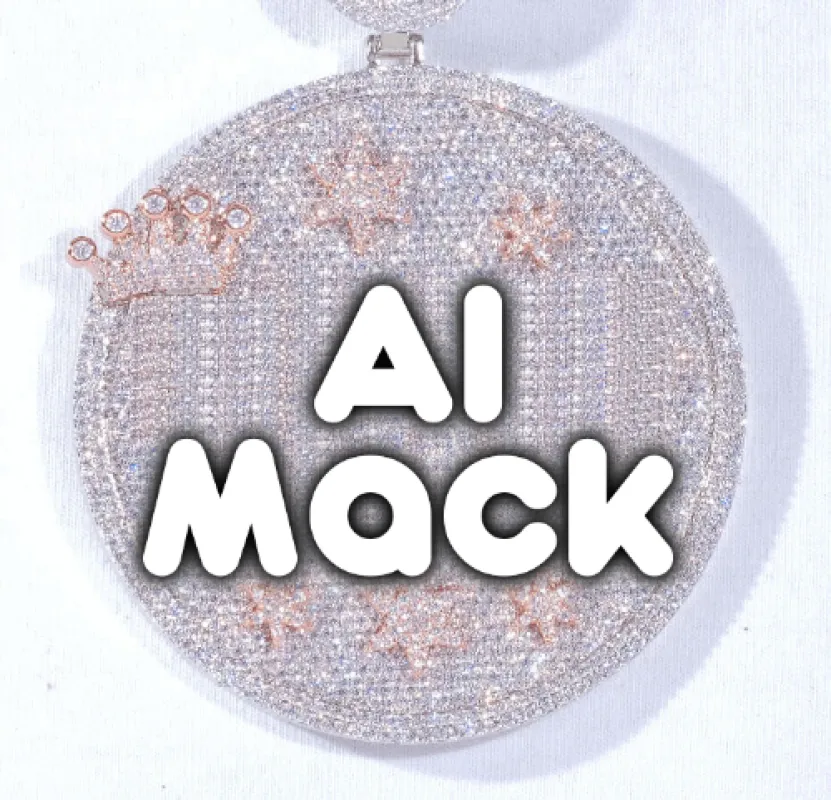 CUSTOM LETTER NECKLACE 3D BIG CROWN DISC made by The GUU Shop