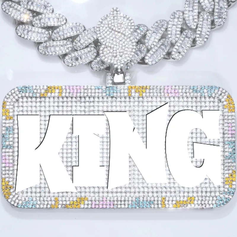 CUSTOM LETTER NECKLACE 3D COLORFUL SQUARE made by The GUU Shop
