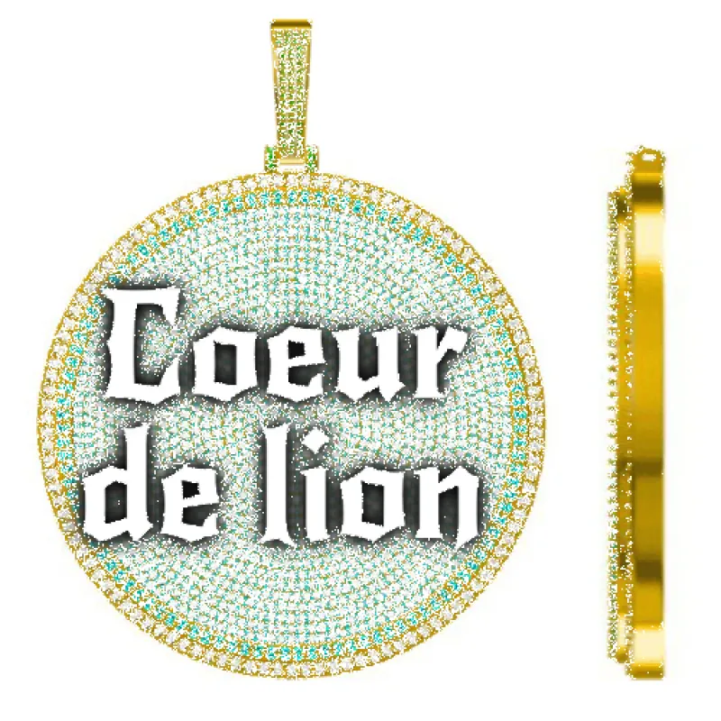 CUSTOM LETTER NECKLACE 3D BIG DISC made by The GUU Shop
