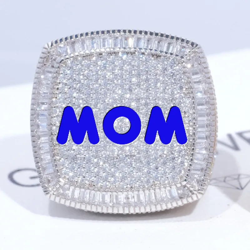 CUSTOM LETTER 3D ICED RING made by The GUU Shop