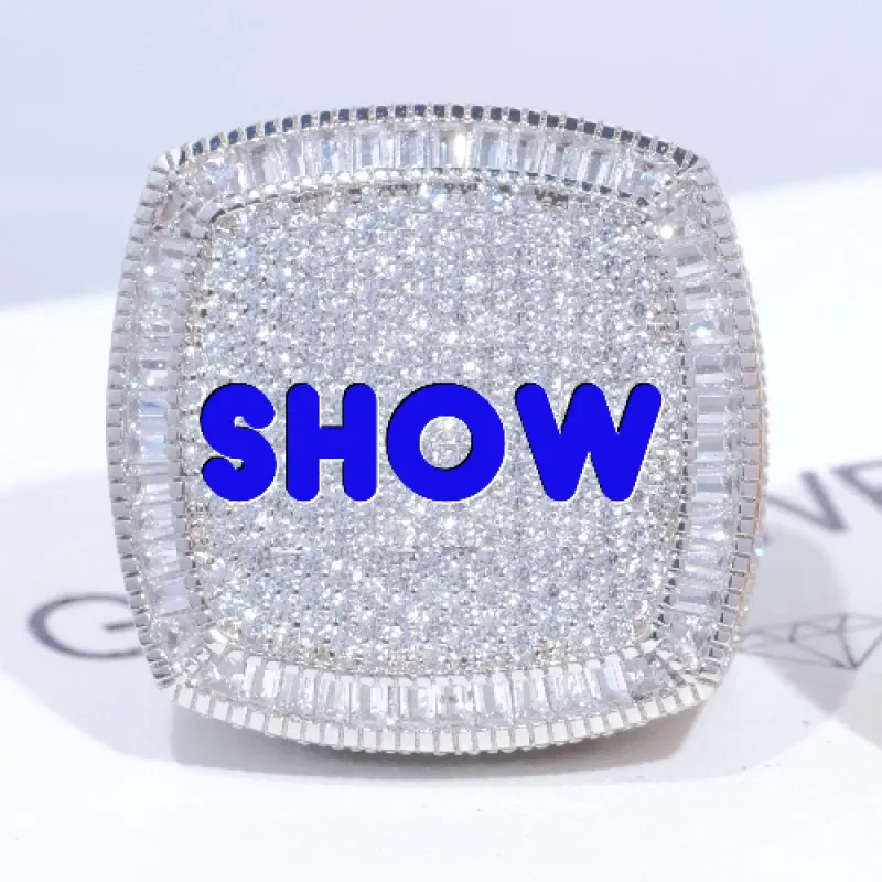 CUSTOM LETTER 3D ICED RING made by The GUU Shop