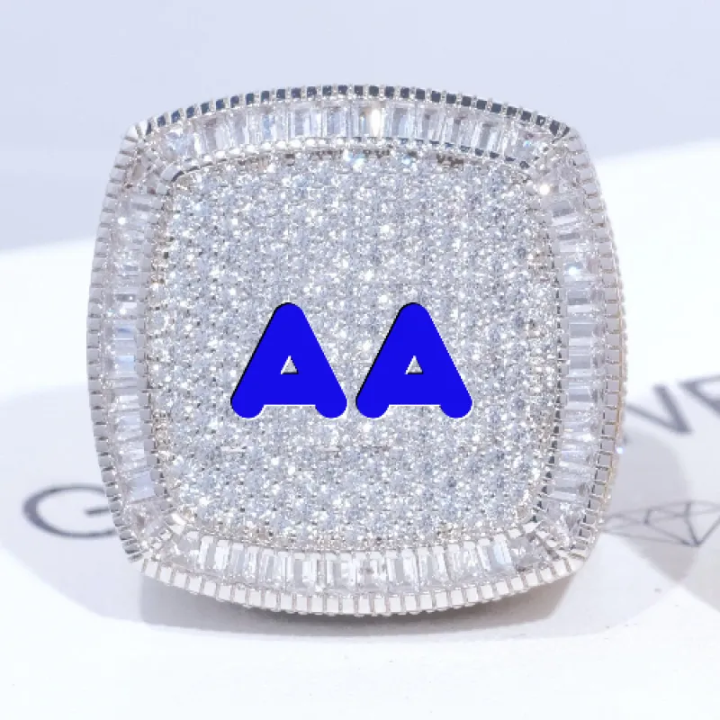 CUSTOM LETTER 3D ICED RING made by The GUU Shop