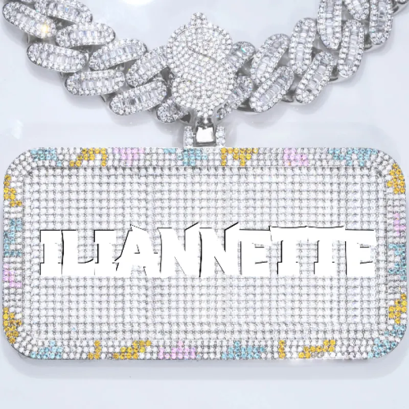CUSTOM LETTER NECKLACE 3D COLORFUL SQUARE made by The GUU Shop