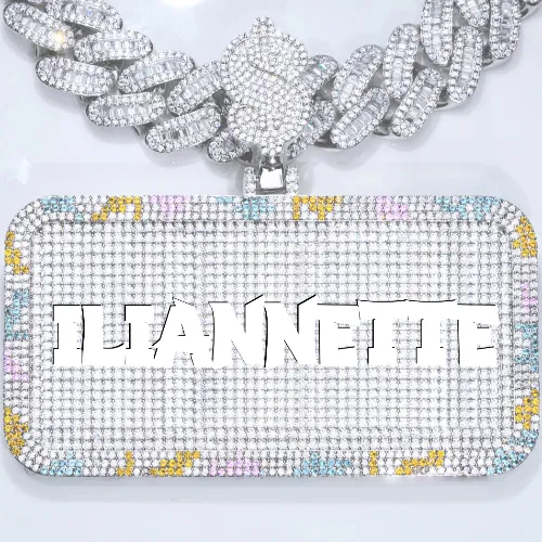 CUSTOM LETTER NECKLACE 3D COLORFUL SQUARE sold by The GUU Shop