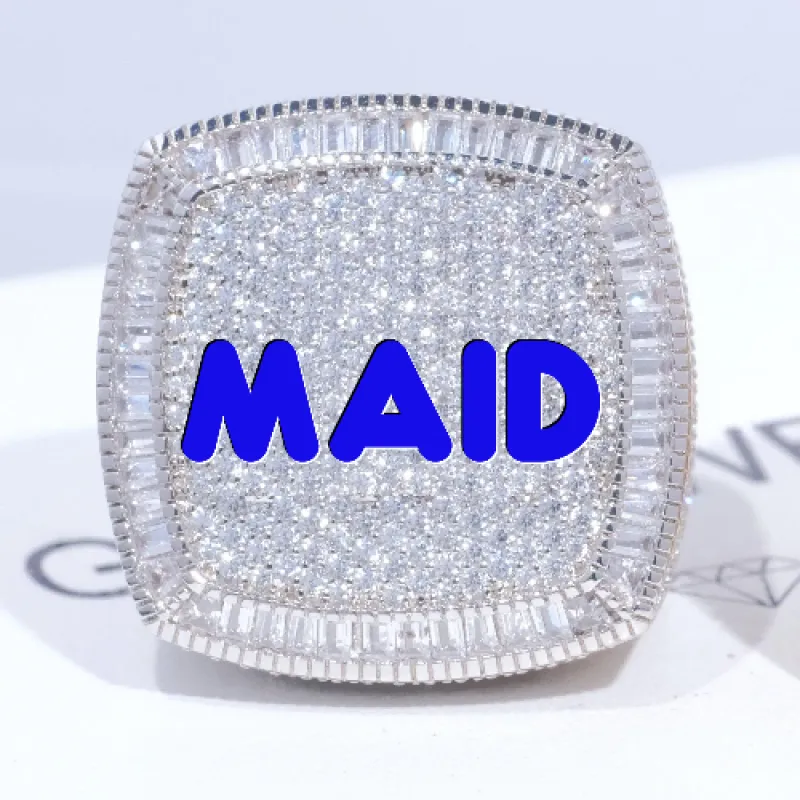 CUSTOM LETTER 3D ICED RING made by The GUU Shop