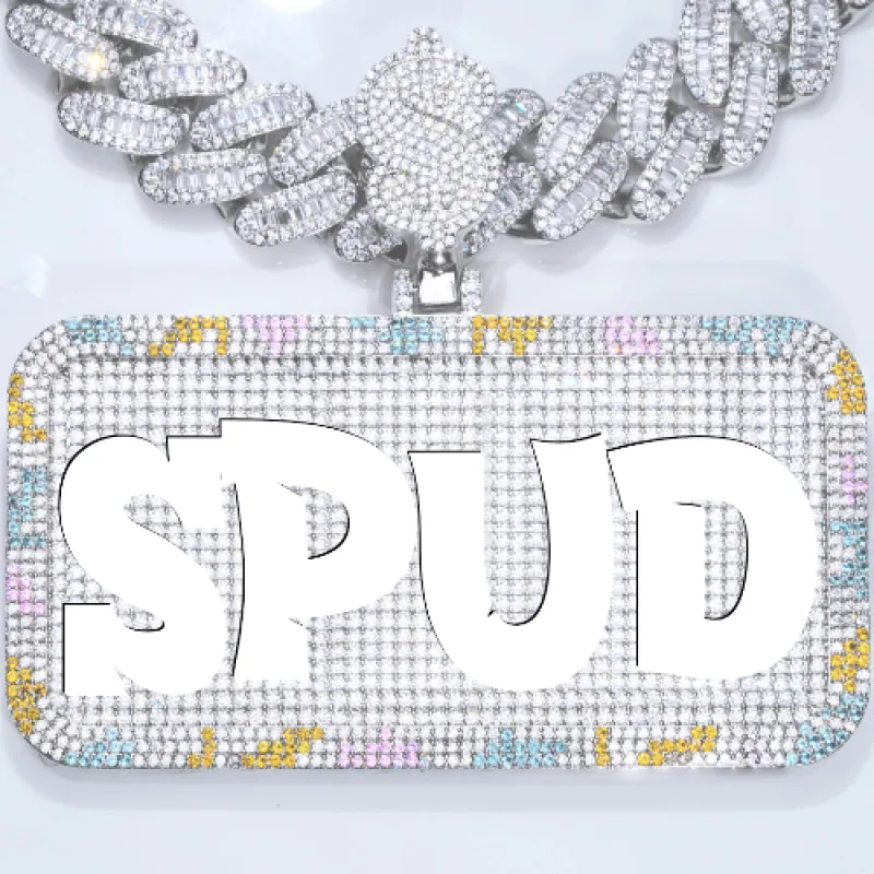 CUSTOM LETTER NECKLACE 3D COLORFUL SQUARE made by The GUU Shop