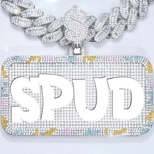 CUSTOM LETTER NECKLACE 3D COLORFUL SQUARE sold by The GUU Shop