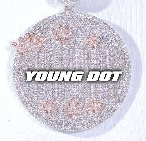 CUSTOM LETTER NECKLACE 3D BIG CROWN DISC sold by The GUU Shop