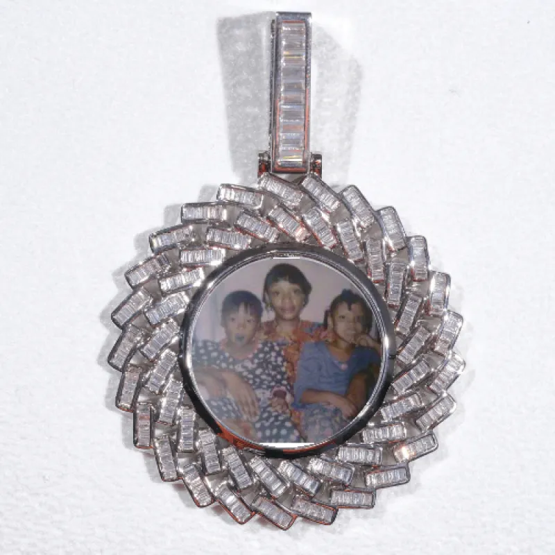 Large 3D Baguette Custom Picture Pendant made by The GUU Shop