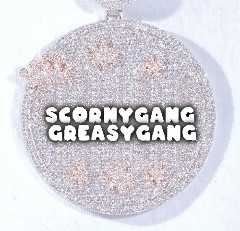 CUSTOM LETTER NECKLACE 3D BIG CROWN DISC made by The GUU Shop