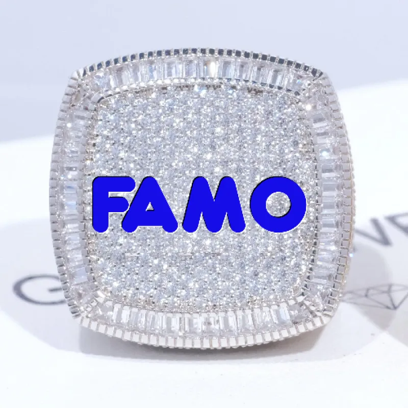 CUSTOM LETTER 3D ICED RING made by The GUU Shop