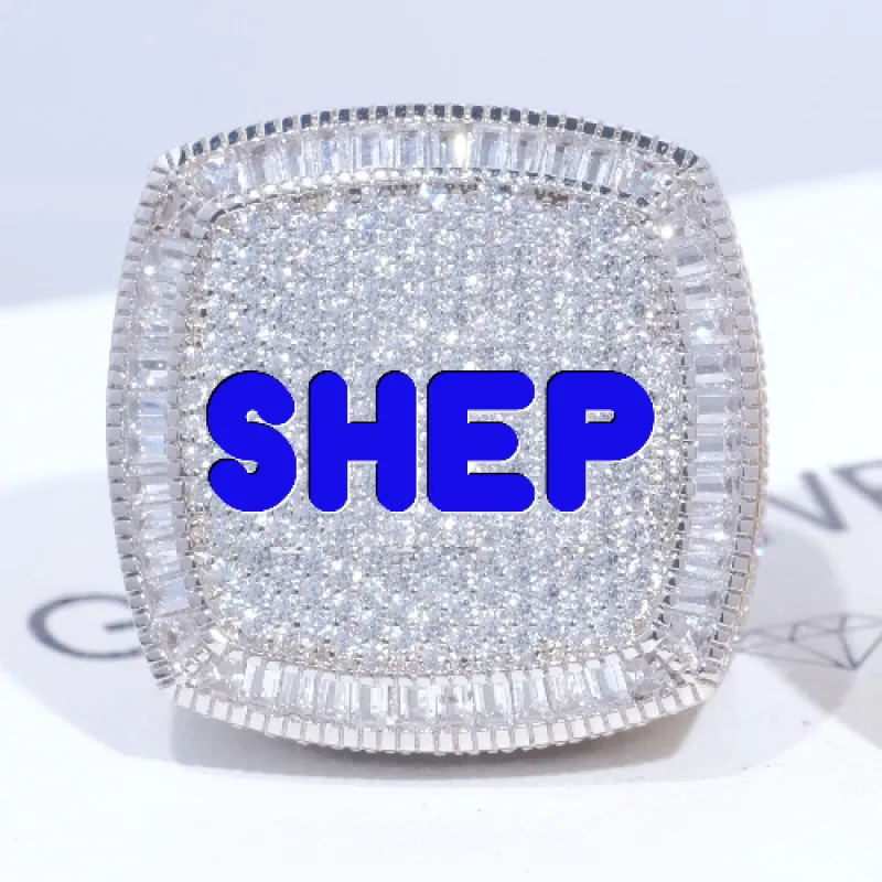 CUSTOM LETTER 3D ICED RING made by The GUU Shop