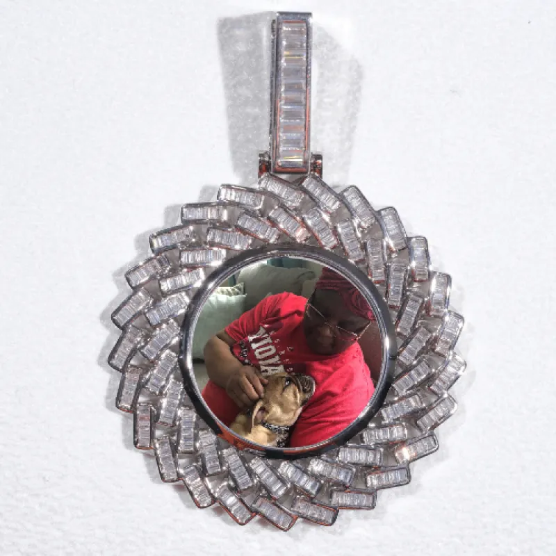 Large 3D Baguette Custom Picture Pendant made by The GUU Shop