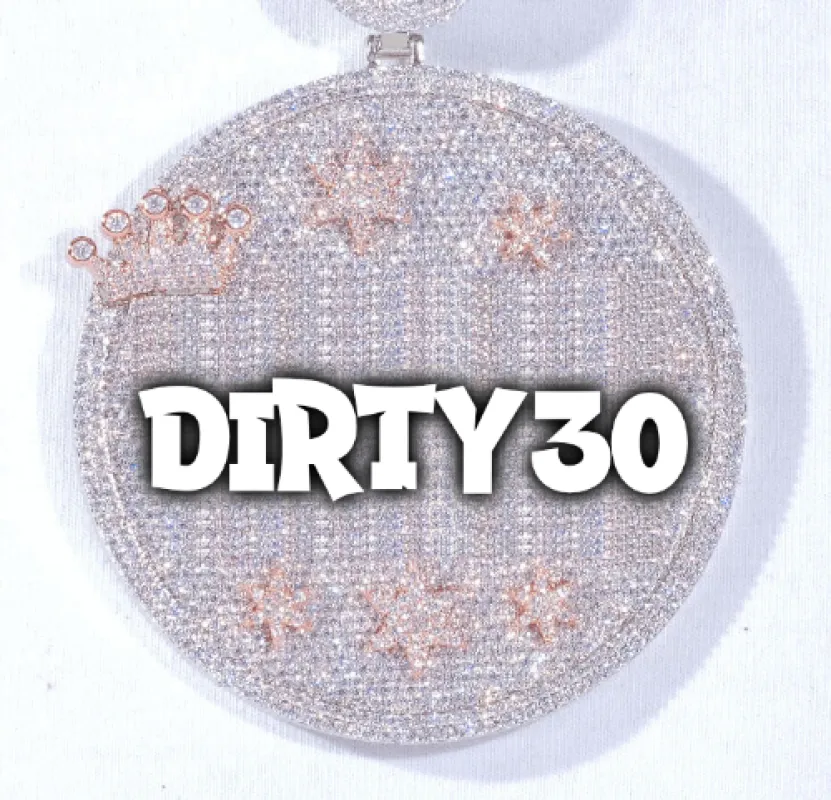 CUSTOM LETTER NECKLACE 3D BIG CROWN DISC made by The GUU Shop