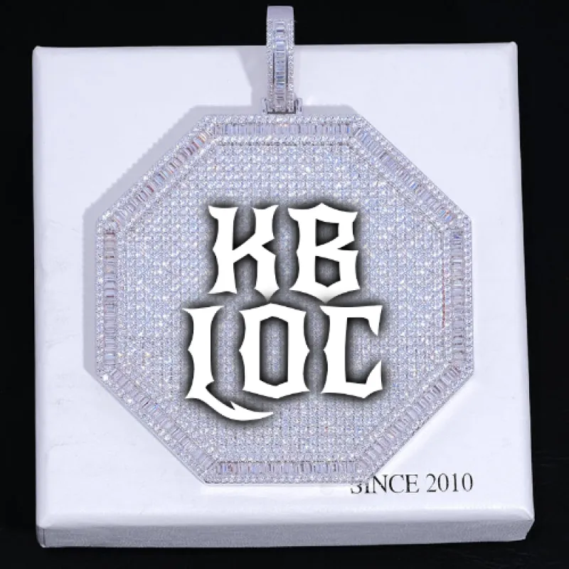 CUSTOM LETTER NECKLACE 3D BIG OCTAGON made by The GUU Shop