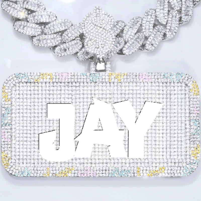 CUSTOM LETTER NECKLACE 3D COLORFUL SQUARE made by The GUU Shop
