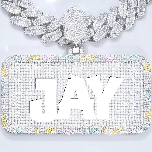 CUSTOM LETTER NECKLACE 3D COLORFUL SQUARE sold by The GUU Shop