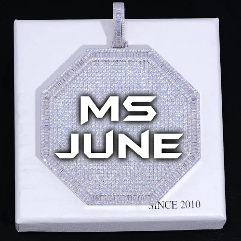 CUSTOM LETTER NECKLACE 3D BIG OCTAGON made by The GUU Shop