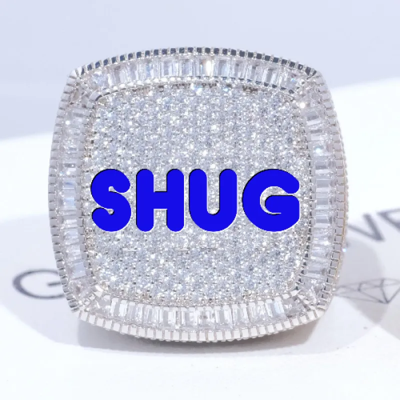 CUSTOM LETTER 3D ICED RING made by The GUU Shop