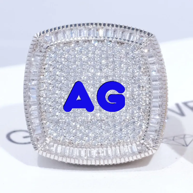 CUSTOM LETTER 3D ICED RING made by The GUU Shop