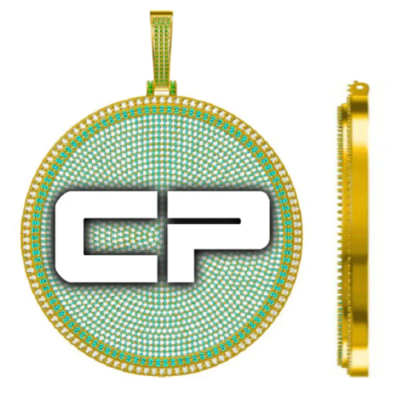 CUSTOM LETTER NECKLACE 3D BIG DISC made by The GUU Shop