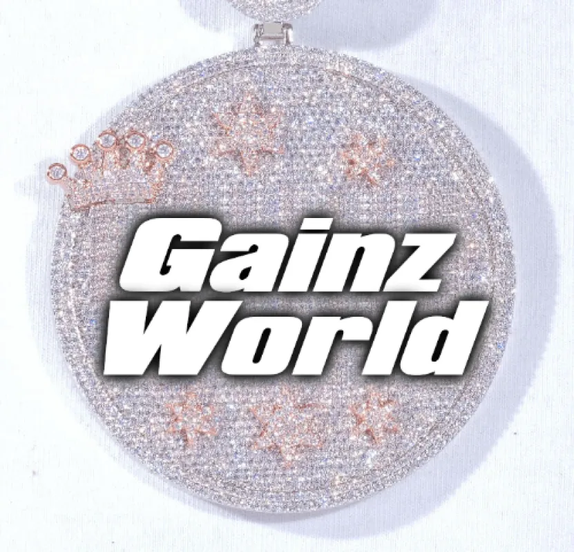 CUSTOM LETTER NECKLACE 3D BIG CROWN DISC made by The GUU Shop