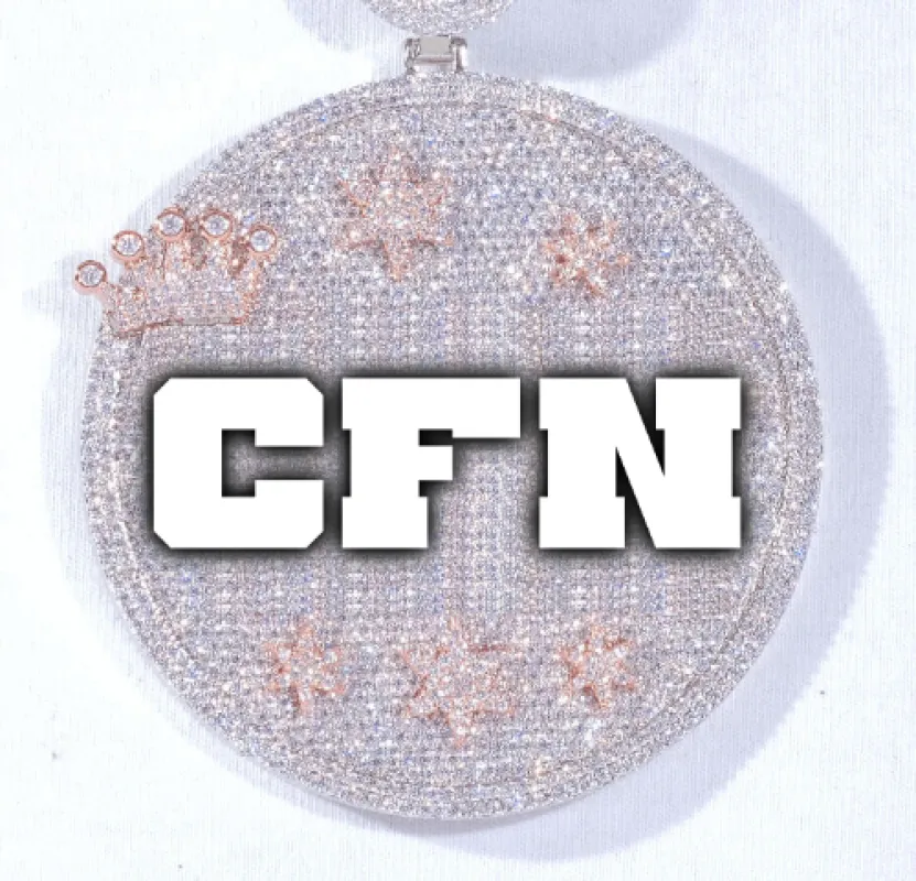 CUSTOM LETTER NECKLACE 3D BIG CROWN DISC made by The GUU Shop