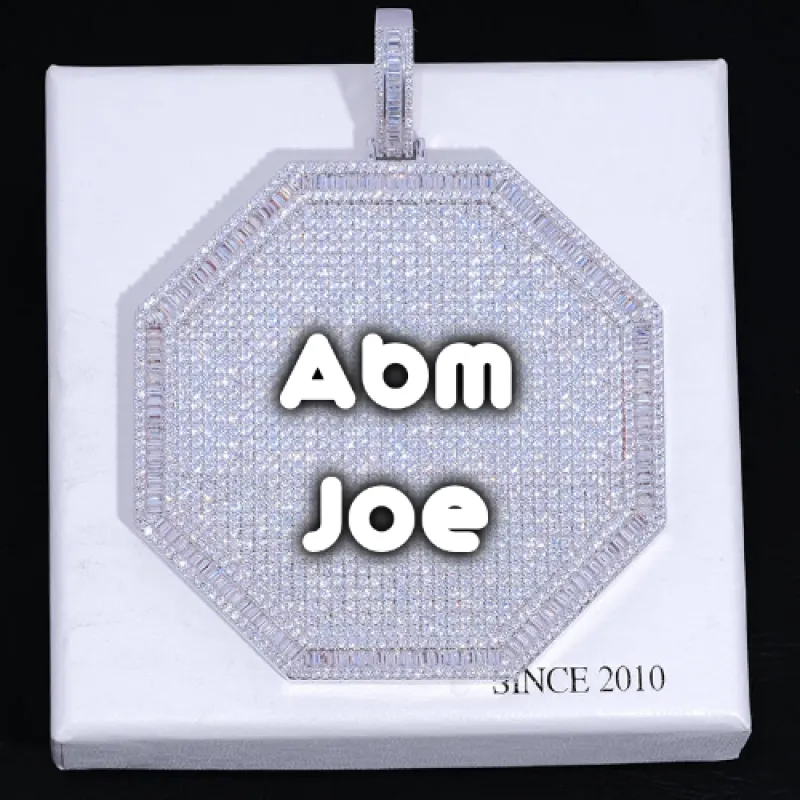 CUSTOM LETTER NECKLACE 3D BIG OCTAGON made by The GUU Shop