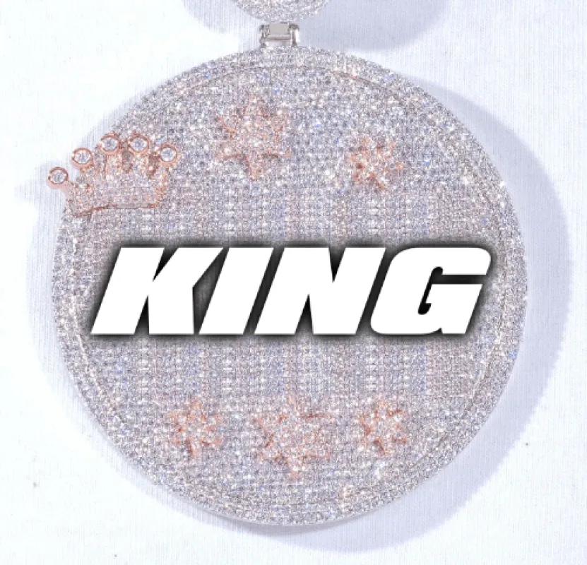 CUSTOM LETTER NECKLACE 3D BIG CROWN DISC made by The GUU Shop